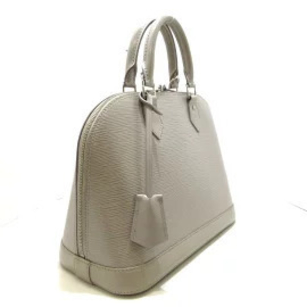Louis Vuitton Alma Handbag Gray Leather LV